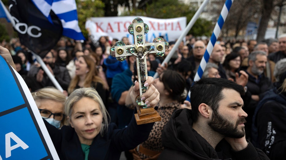 Greeks gather by the thousands in protest of same-sex marriage bill