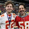 Jack Sullivan Rudd and Paul Rudd attend the Super Bowl LVIII Pregame