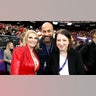 Tammy Reid, Keegan-Michael Key and Elise Key attend the Super Bowl LVIII Pregame