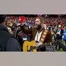 Post Malone attends the Super Bowl LVIII Pregame at Allegiant Stadium