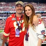 Jon Hamm and Anna Osceola attend the Super Bowl LVIII Pregame