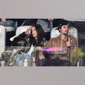 Justin Bieber and Hailey Bieber watch Super Bowl LVIII