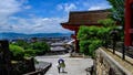 Visitors wearing face masks visit Kiyomizu temple, a UNESCO World Heritage wooden structure set in the hills around Kyoto normally teeming with tourists, on May 22, 2020.