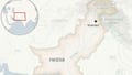 This is a locator map for Pakistan with its capital, Islamabad, and the Kashmir region.