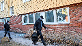 Police on site after an explosion in Tyreso, Sweden, Thursday March 7, 2023. Sweden&rsquo;s Security Service said Thursday it had arrested four people on suspicion of preparing &ldquo;terrorist offenses&rdquo; with links to Islamic extremism and organized crime. Several houses were searched in the operation.