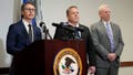 U.S. Attorney for the Middle District of Tennessee Henry C. Leventis, left, speaks during a news conference with investigators FBI Special Agent, Douglas DePodesta center, and Special Agent Roy Cochran senior counterintelligence executive with the U.S. Army, right, Thursday, March 7, 2024, in Nashville, Tenn. Leventis announced the arrest and indictment of U.S. Army Intelligence Analyst Korbein Schultz for conspiracy to obtain and disclose defense information.