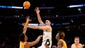 Zach Edey #15 of the Purdue Boilermakers shoots over the defending Tennessee Volunteers during the Elite Eight round of the 2024 NCAA Men's Basketball Tournament held at Little Caesars Arena on March 31, 2024 in Detroit, Michigan.