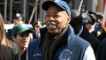 New York City Mayor Eric Adams marches during the St. Patrick's Day Parade on March 16 in New York City.