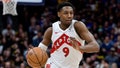 RJ Barrett #9 of the Toronto Raptors dribbles in the second half of a game against the Denver Nuggets at Ball Arena on March 11, 2024 in Denver, Colorado.