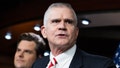 UNITED STATES - FEBRUARY 6: Rep. Matt Rosendale, R-Mont., speaks during a news conference in the Capitol Visitor Center on a resolution "stating that President Donald Trump did not engage in insurrection," on Tuesday, February 6, 2024. (Tom Williams/CQ-Roll Call, Inc via Getty Images)