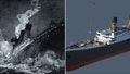 A rendering of the Titanic II and a drawing of the original Titanic as it sank in the ocean. Clive Palmer, an Australian billionaire, on Wednesday said he will move forward with plans to build a replica of the passenger ocean liner.