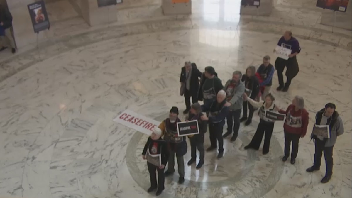 Protesters inside the Russell Senate Office Building