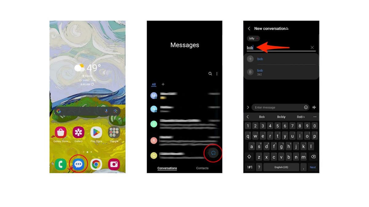How to create or leave group text on Android