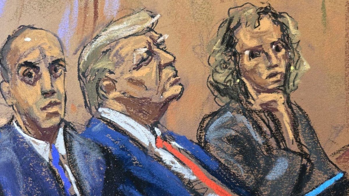 Jane Rosenberg sketch of Trump court appearance
