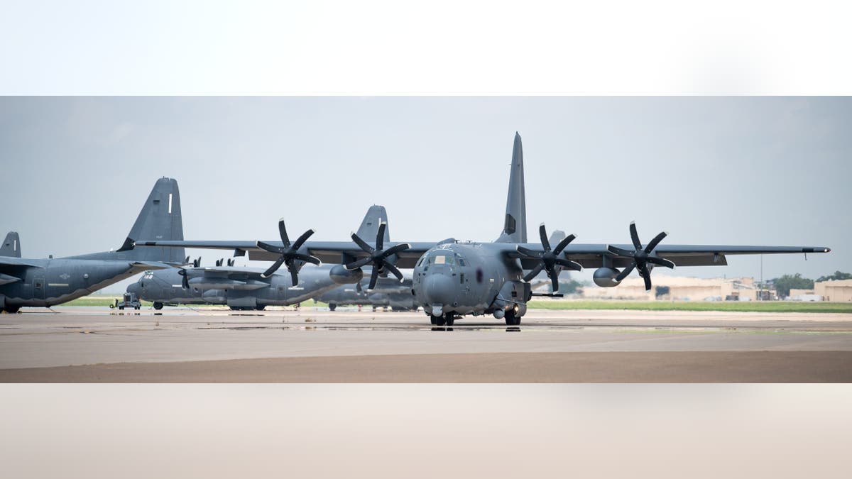 A U.S. Air Force AC-130J Ghostrider gunship