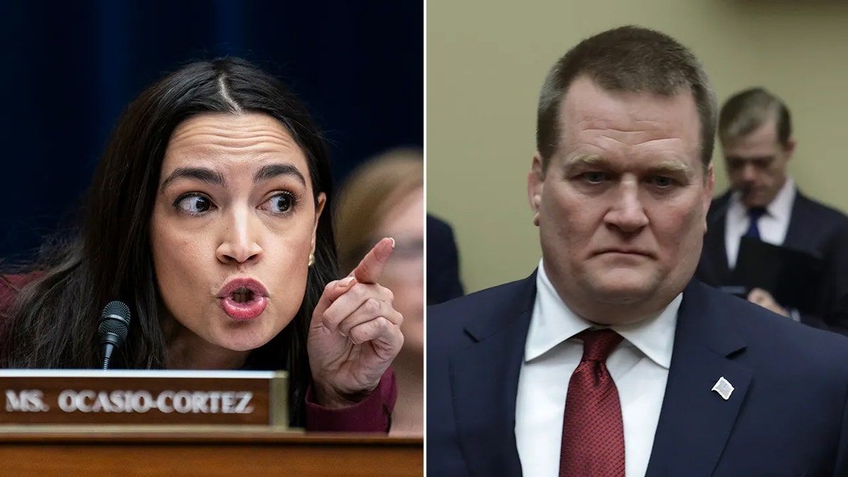 Rep. Alexandria Ocasio-Cortez, left, and Hunter Bidens former business associate, Tony Bobulinski, right.