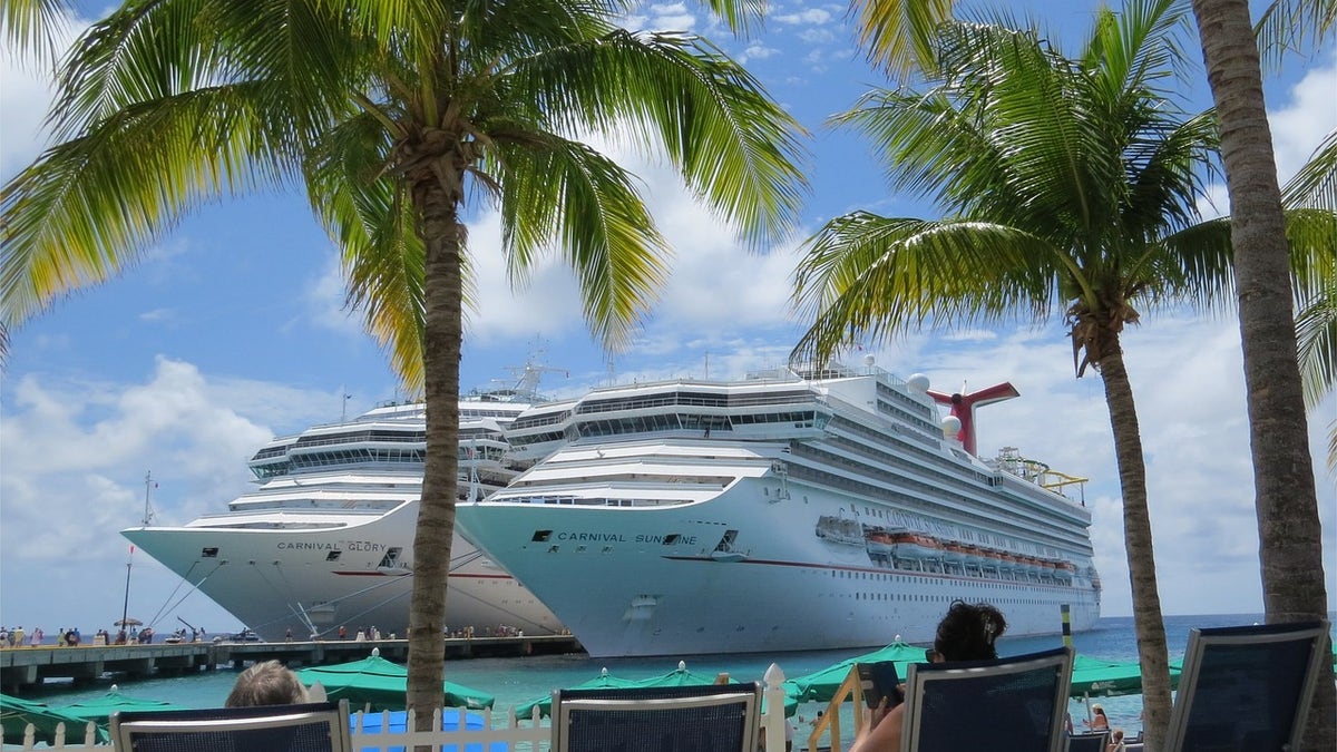 Two cruise ships side by side