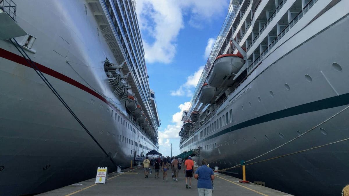 Cruise ships docked
