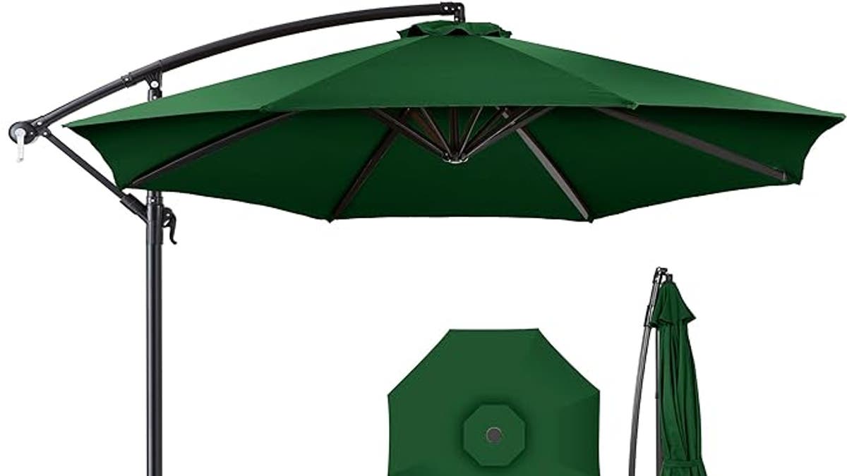 This patio umbrella is easy to move wherever the sun is hitting. 