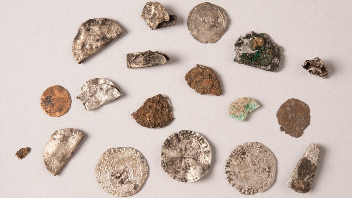 Display of recovered medieval coins