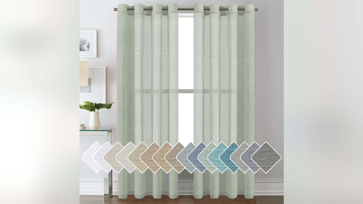 Get some privacy with light linen curtains. 