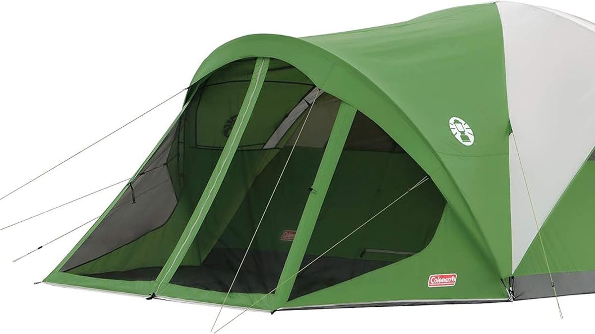 Stay out of the rain with a screened-in porch on your tent. 