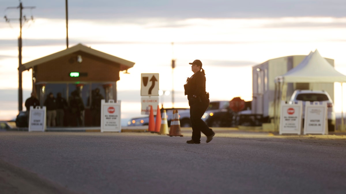 Idaho prison guard patrols exterior grounds