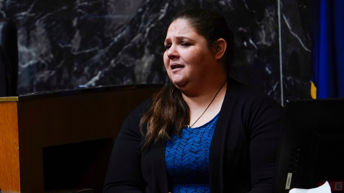 Karen Crumbley, the sister of James Crumbley takes the stand in the Oakland County Courtroom of Cheryl Matthews on Wednesday, March, 13, 2024 in Pontiac, Mich.