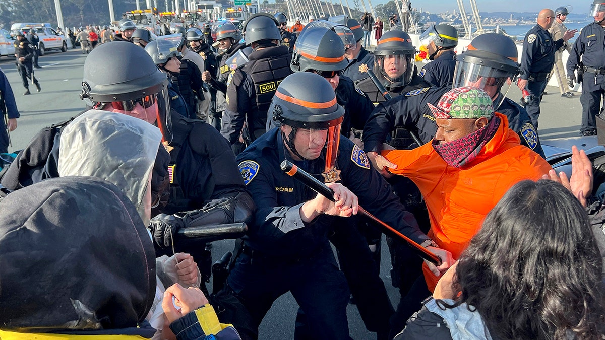 Police, protesters