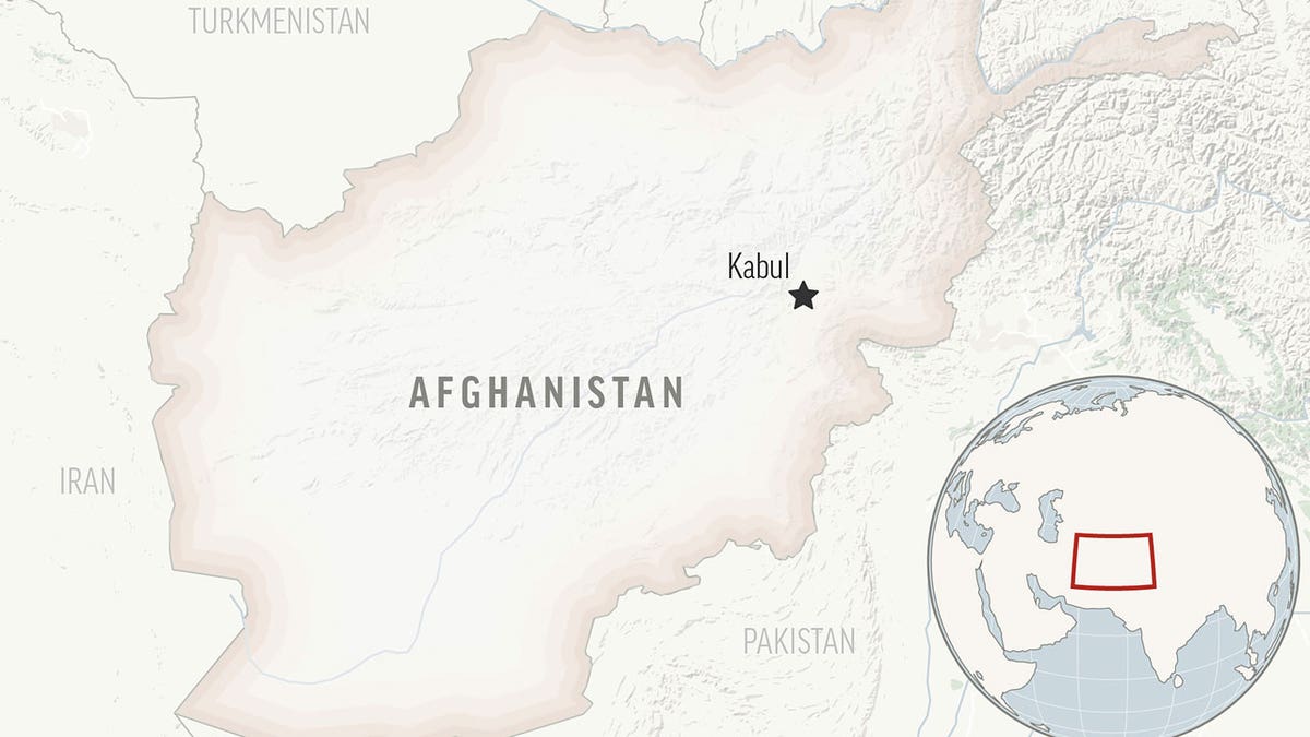 Afghanistan on a map