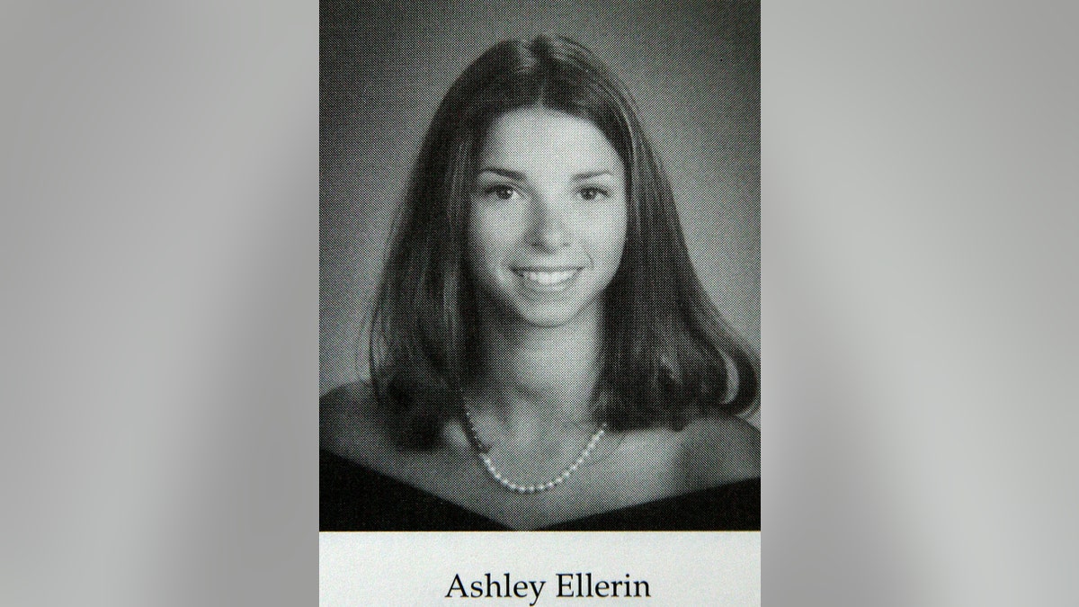 A class black and white photo of Ashley Ellerin