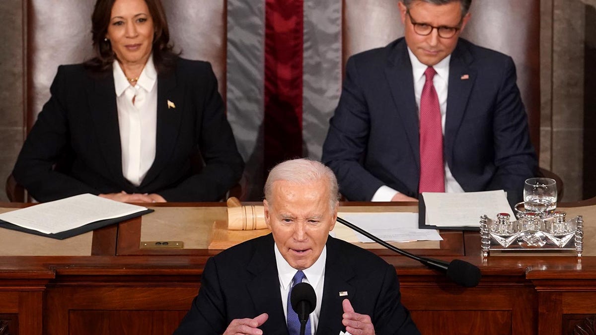Biden speaking during his State of the Union