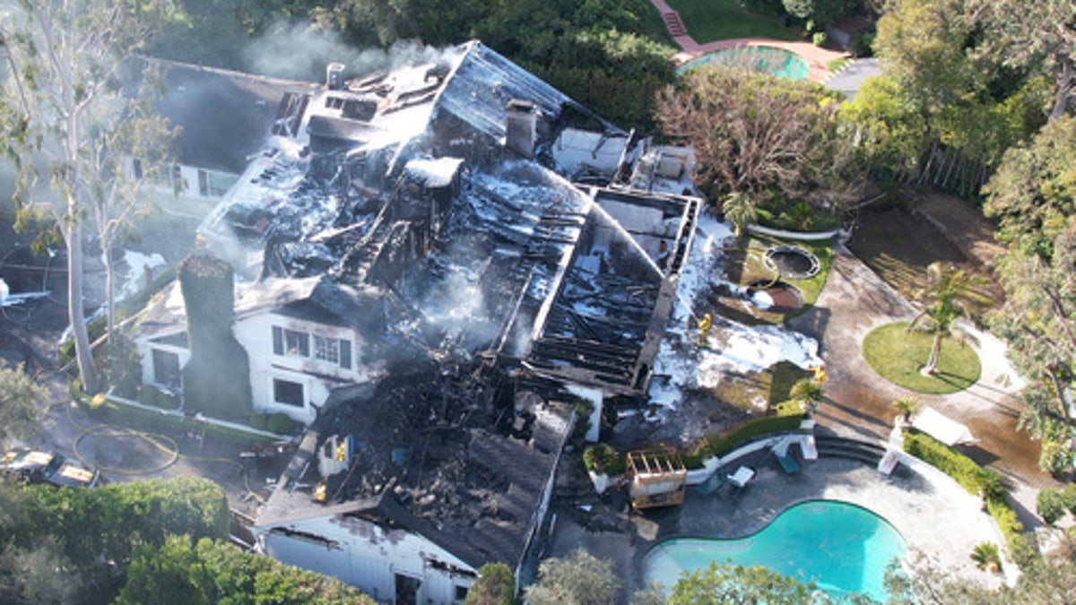 A photo of Cara Delevingne's home after fire