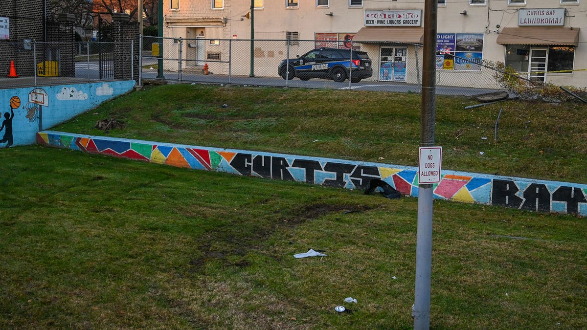 The site of the ambush shooting death of Baltimore police officer Keona Holley