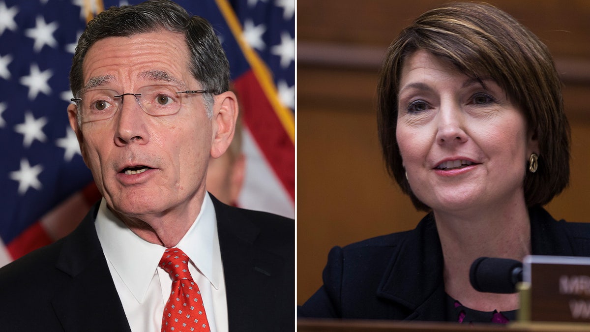 Senate Energy and Natural Resources Committee Ranking Member John Barrasso, R-Wyo., left, and House Energy and Commerce Committee Chair Cathy McMorris Rodgers, R-Wash., right, are pictured.