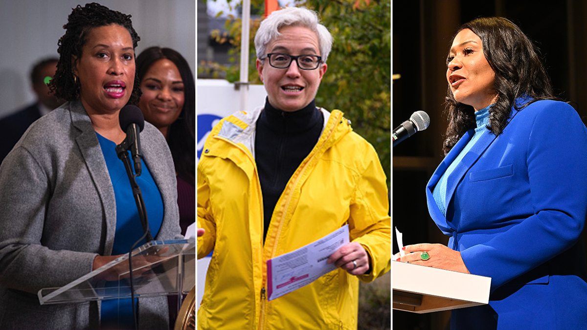 Muriel Bowser, Tina Kotek and London Breed split image