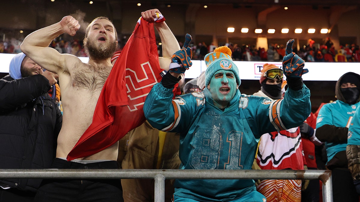 Fans cheer at game