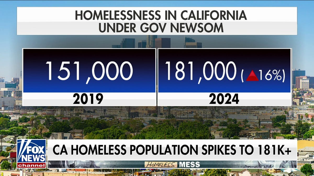 homelessness stats from Fox News Channel screen grab