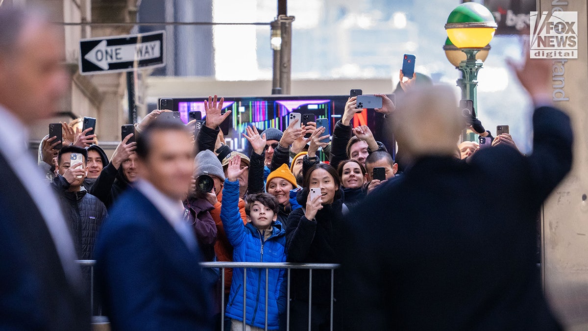 Former president Donald Trump departs The Trump Building, located at 40 Wall Street, in Manhattan