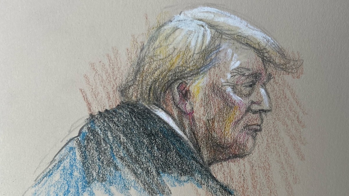 A court sketch depicts former President Donald Trump’s appearance in a federal courtroom in Fort Pierce, Florida