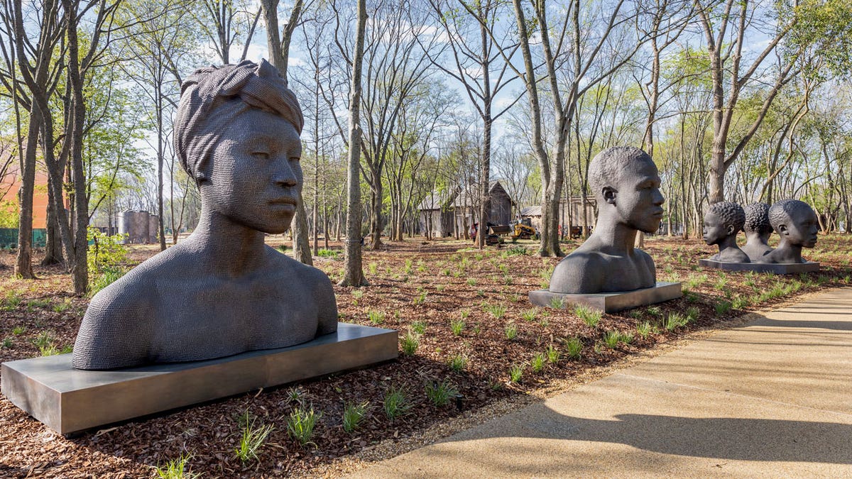 "Black Renaissance," by Rayvenn D'Clark in Equal Justice Initiative's new Freedom Monument Sculpture Park