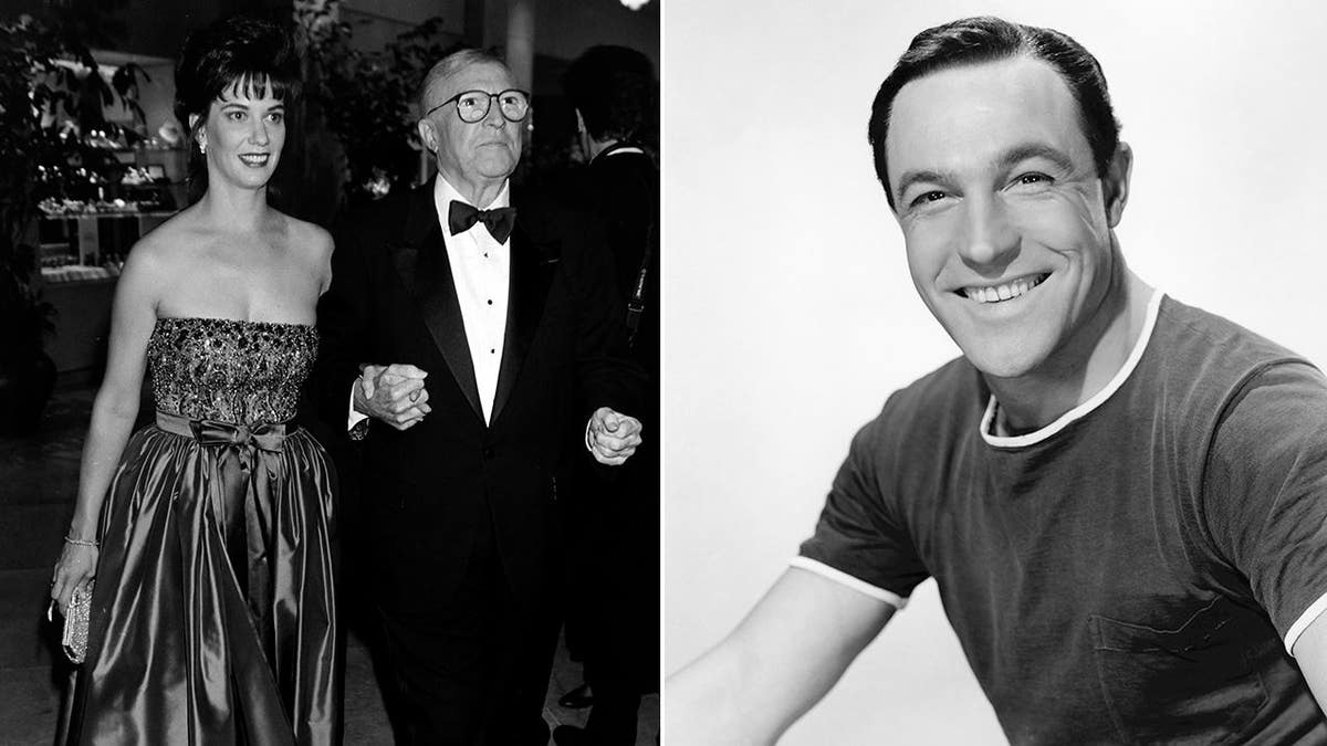 A split of Gene Kelly with Patricia and photo of him from 1945