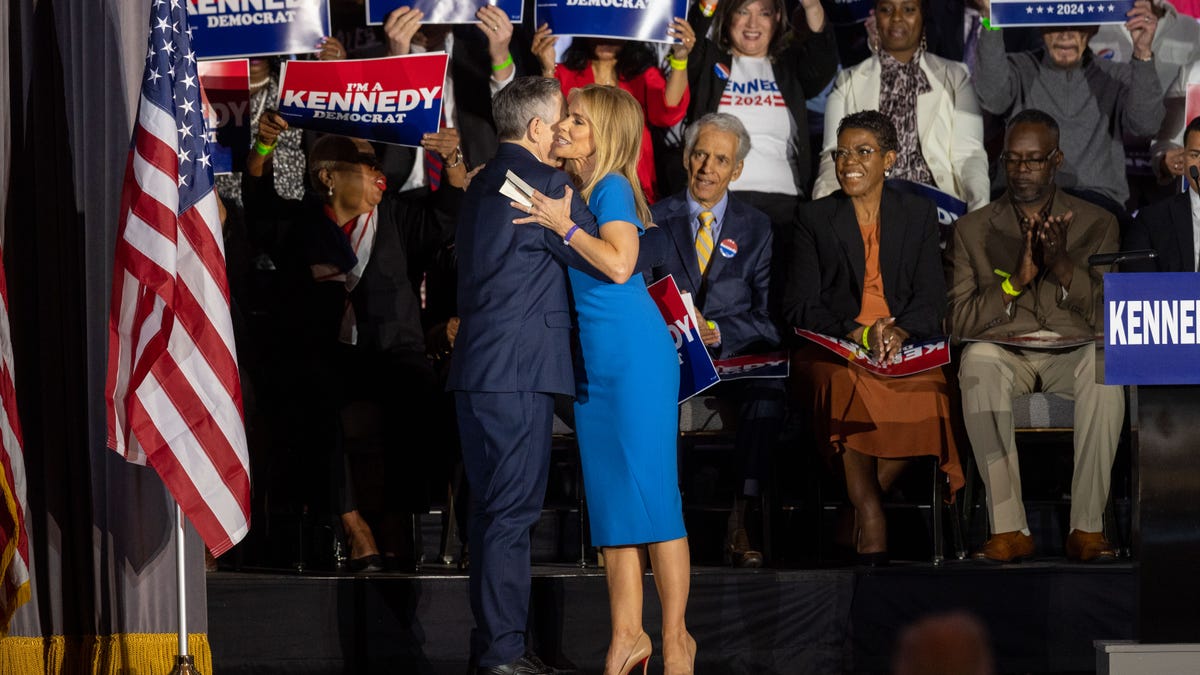 cheryl hines hugging rfk on stage