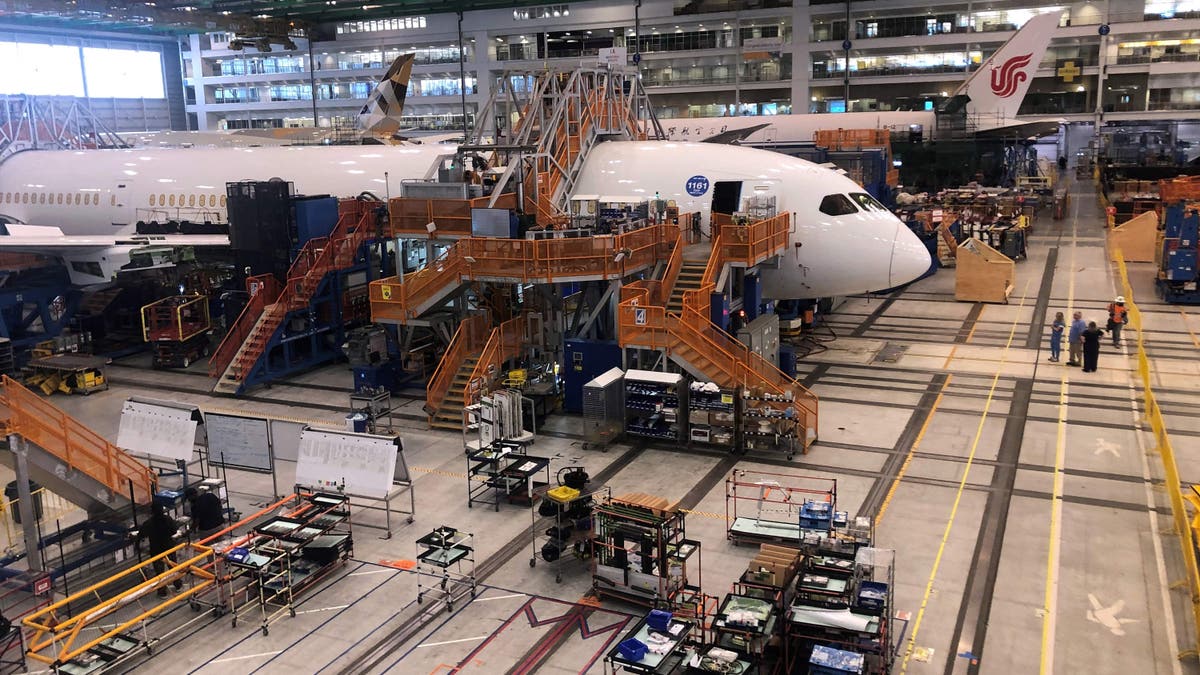 Avión Boeing en construcción en la planta de Charleston