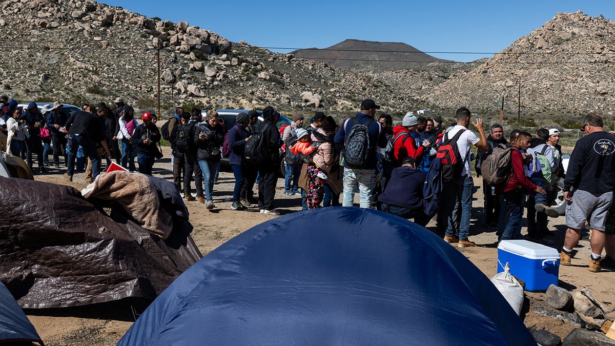 Migrants at the border in California