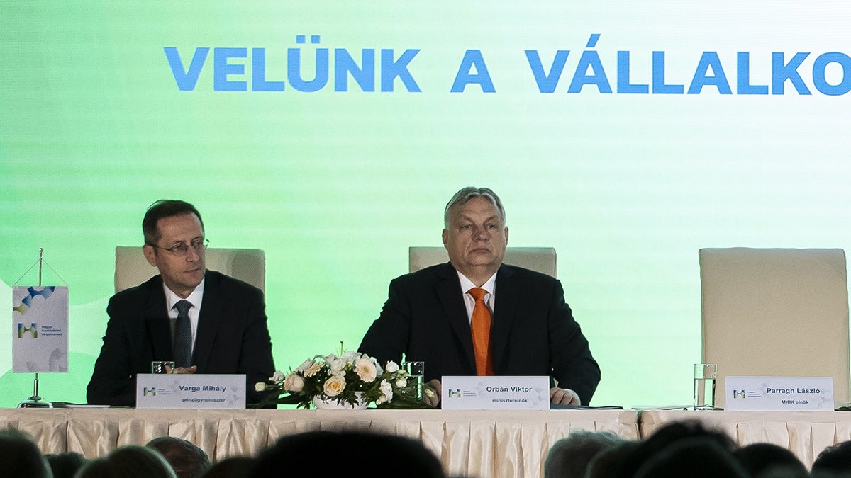Orban at an event in Budapest