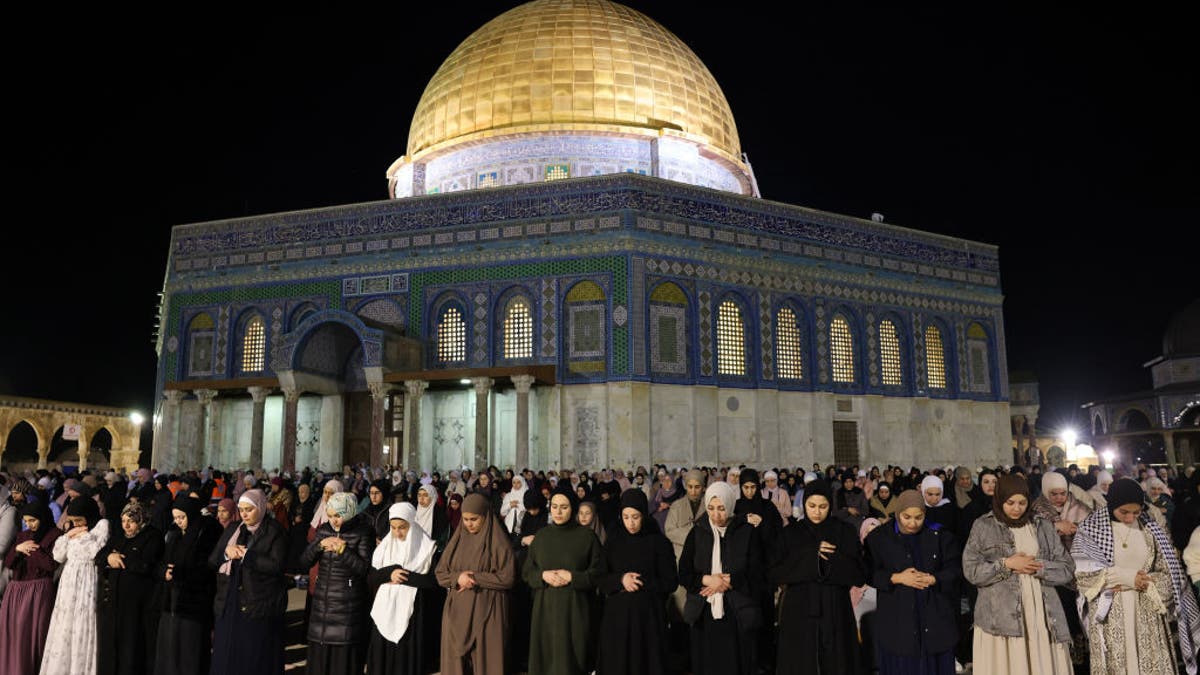 Muslims pray at Dome of the Rock