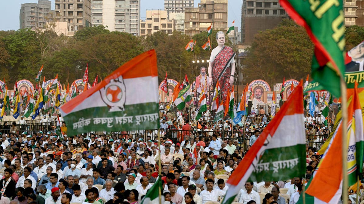 India's Congress party rally in Mumbai.