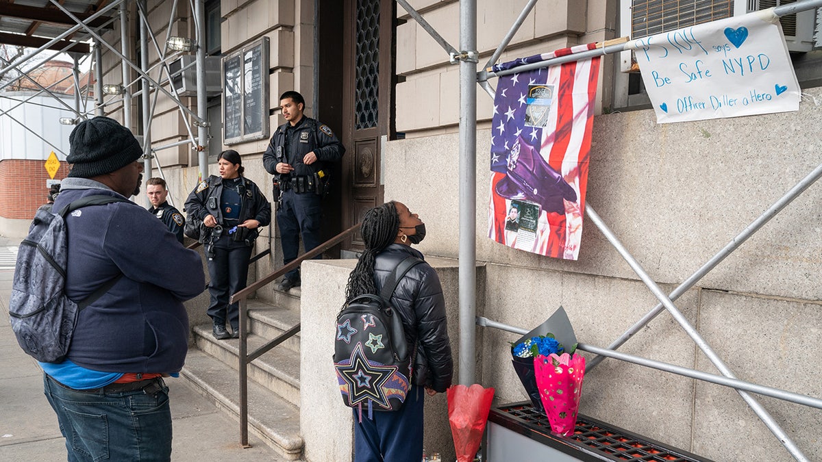 Jonathan Diller memorial outside his precinct