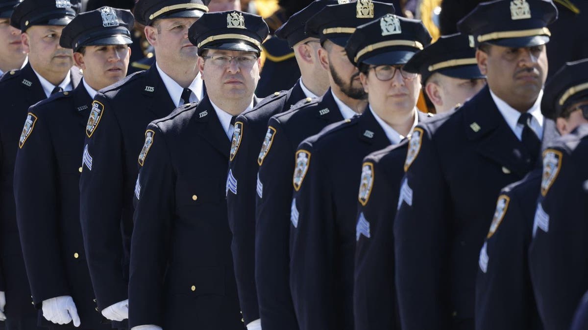 Fellow NYPD officers attend Jonathan Diller's funeral